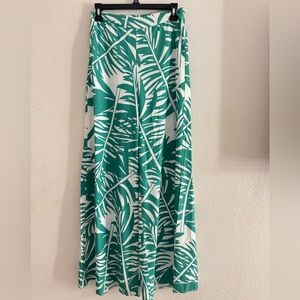 Tropical Green Wide Leg Pants